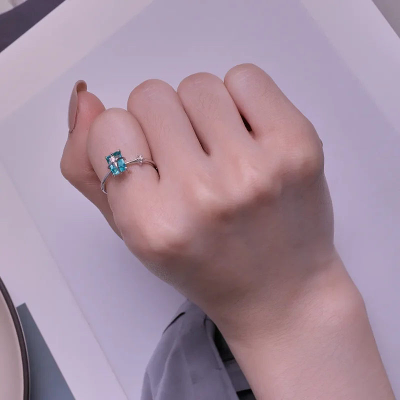 (immagine per) Anello con apertura a forma di stella in vetro di stile Pandora - BSR416 - Visualizza 7