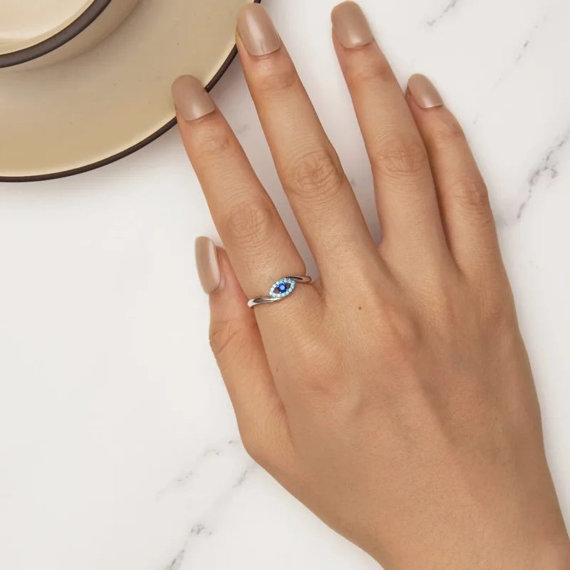 (immagine per) Anello con occhio di demone custode, stile Pandora - SCR947 - Visualizza 5
