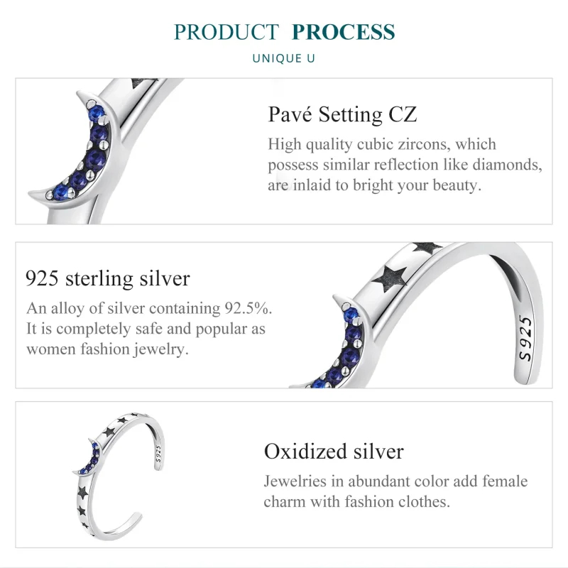 (immagine per) Anello da coppia Pandora Style con sole, luna e stelle - BSR490-E - Visualizza 4