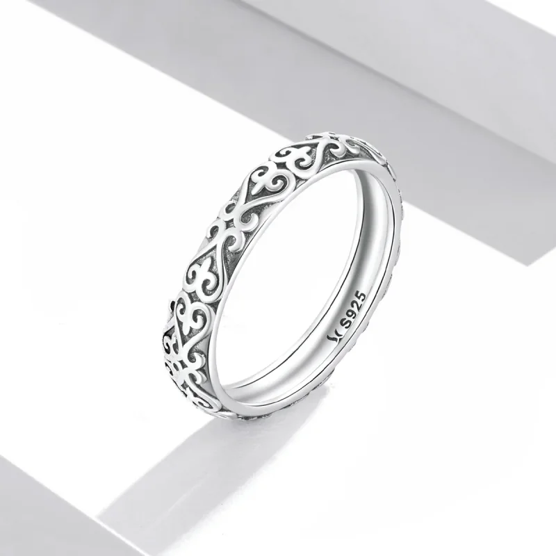 (immagine per) Anello dallo stile Pandora retrò con motivo a rilievo - SCR776 - Visualizza 2