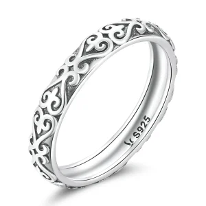 (immagine per) Anello dallo stile Pandora retrò con motivo a rilievo - SCR776