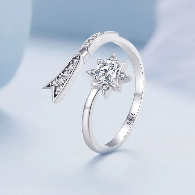 (immagine per) Anello di apertura esclusivo stile Pandora con delizioso meteorite - BSR413 - Visualizza 2