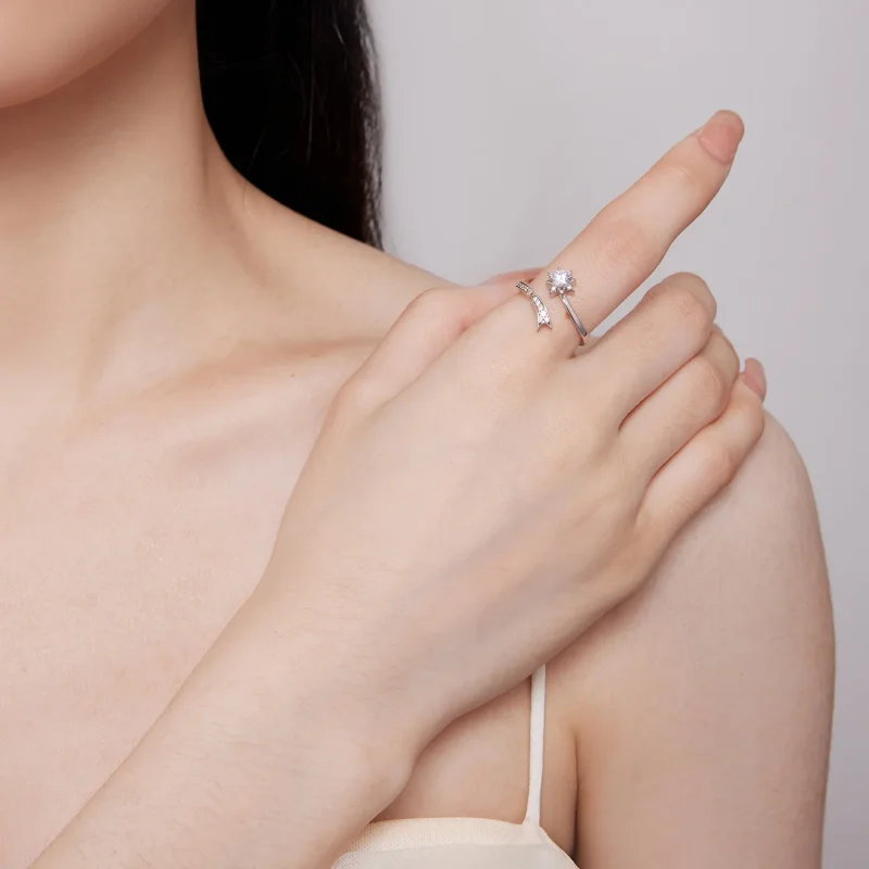 (immagine per) Anello di apertura esclusivo stile Pandora con delizioso meteorite - BSR413 - Visualizza 6