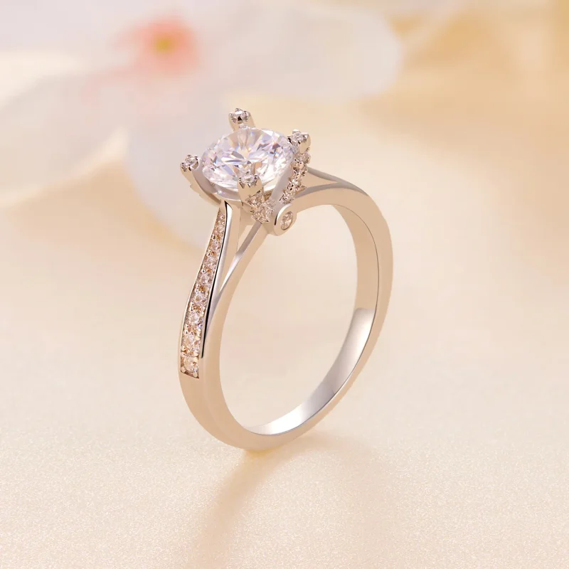 (immagine per) Anello di matrimonio Moissanite Pandora Style - MSR026 - Visualizza 2