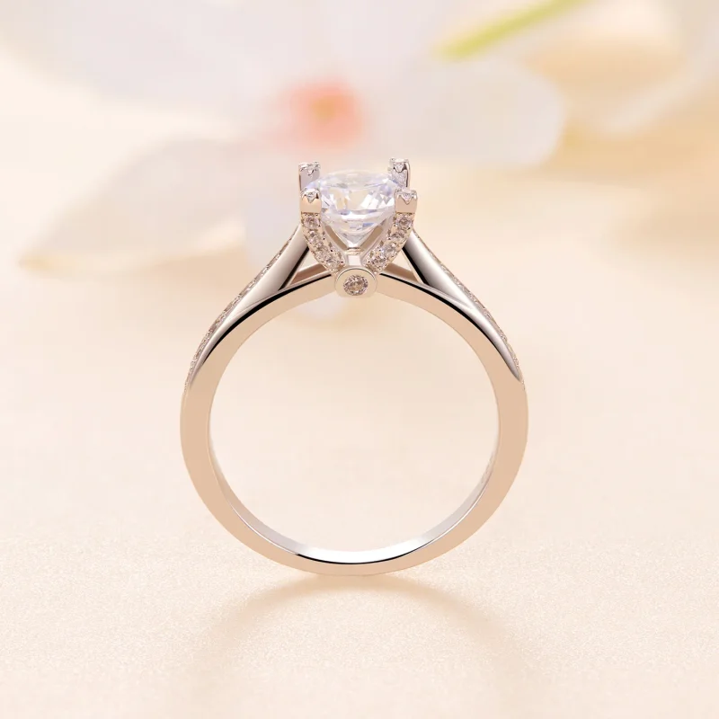 (immagine per) Anello di matrimonio Moissanite Pandora Style - MSR026 - Visualizza 4