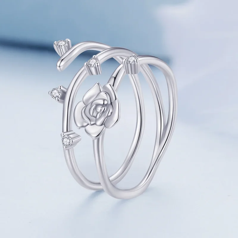 (immagine per) Anello di vite di rosa personalizzato e versatile in stile Pandora - BSR404 - Visualizza 2