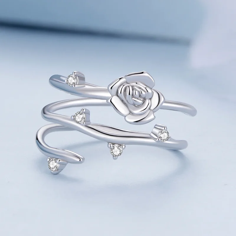(immagine per) Anello di vite di rosa personalizzato e versatile in stile Pandora - BSR404 - Visualizza 3