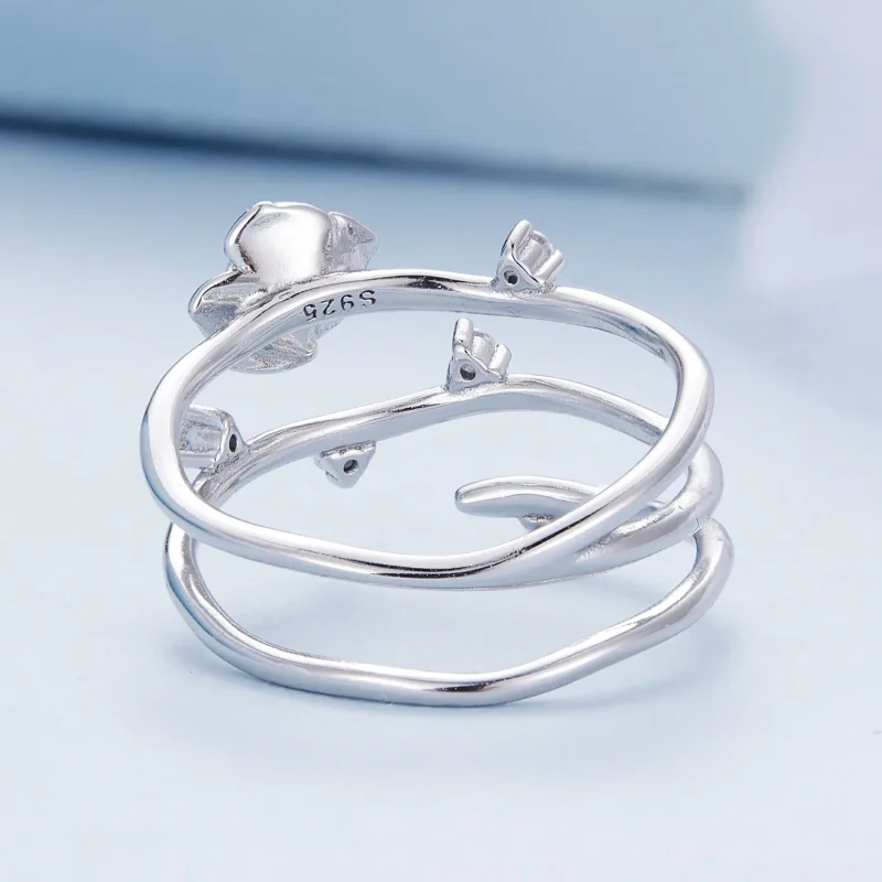 (immagine per) Anello di vite di rosa personalizzato e versatile in stile Pandora - BSR404 - Visualizza 4