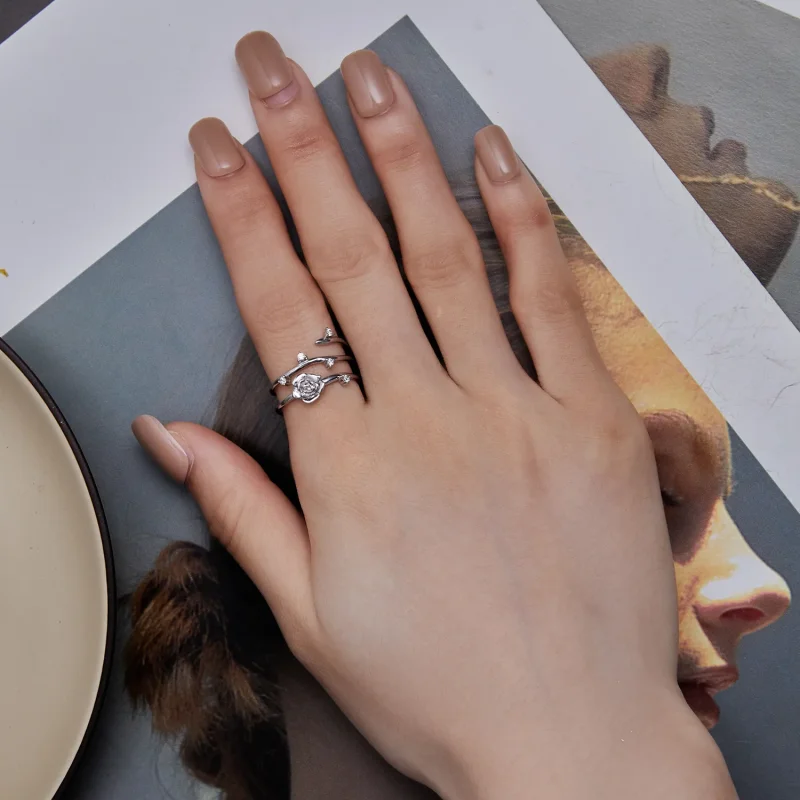 (immagine per) Anello di vite di rosa personalizzato e versatile in stile Pandora - BSR404 - Visualizza 6