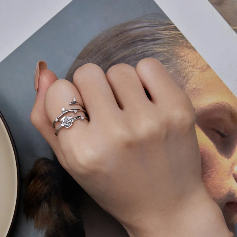 (immagine per) Anello di vite di rosa personalizzato e versatile in stile Pandora - BSR404 - Visualizza 7
