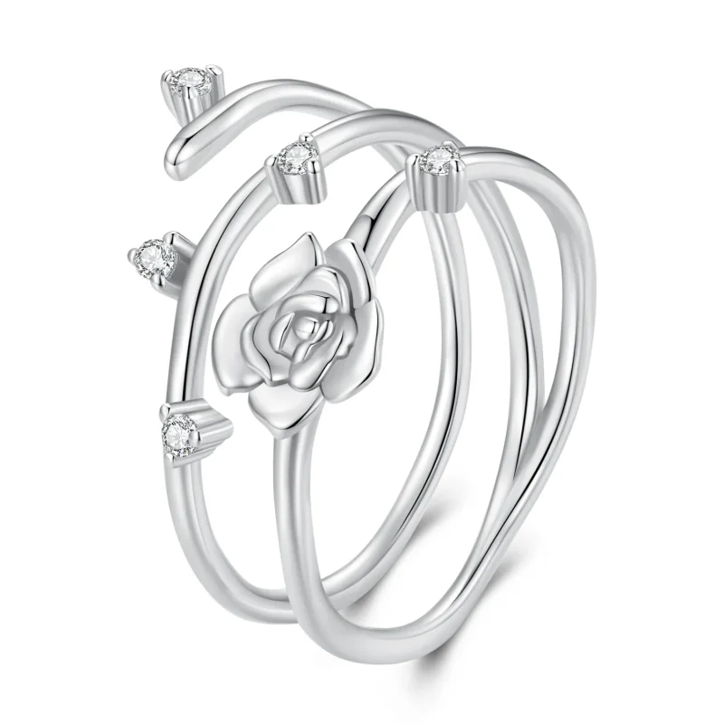 (immagine per) Anello di vite di rosa personalizzato e versatile in stile Pandora - BSR404 - Visualizza 8