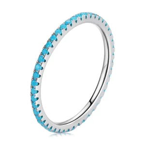 (immagine per) Anello elfico di moda blu in stile Pandora - SCR066-BU