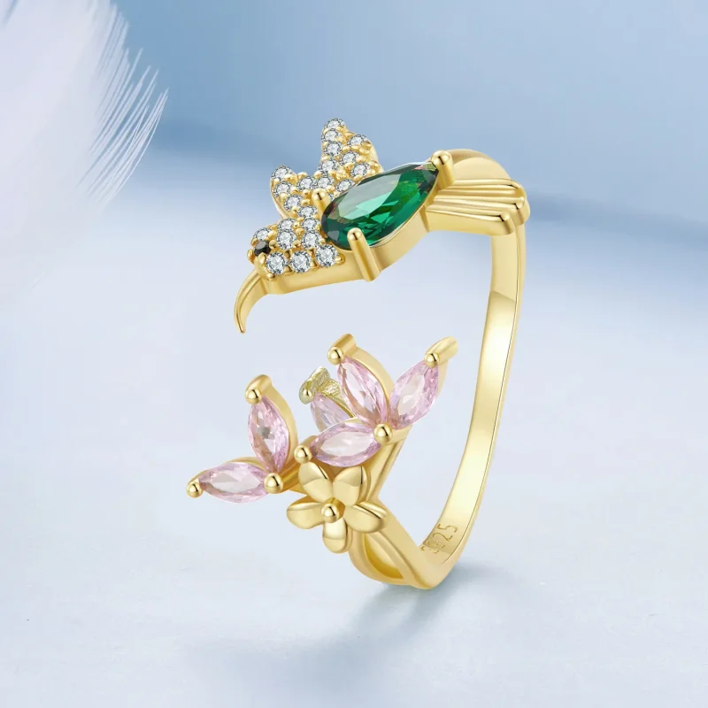 (immagine per) Anello in argento S925 dallo stile Pandora con regalo di un colibrì - BSR016-B - Visualizza 2