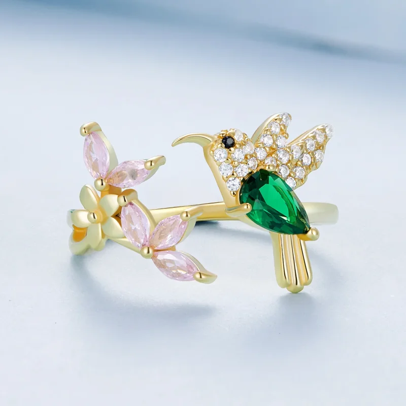 (immagine per) Anello in argento S925 dallo stile Pandora con regalo di un colibrì - BSR016-B - Visualizza 3