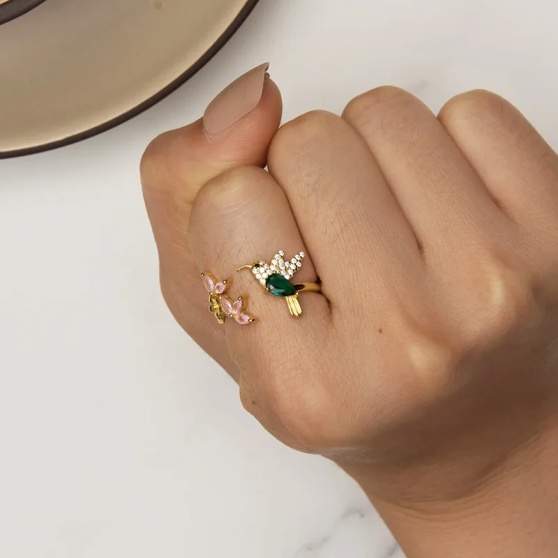 (immagine per) Anello in argento S925 dallo stile Pandora con regalo di un colibrì - BSR016-B - Visualizza 6