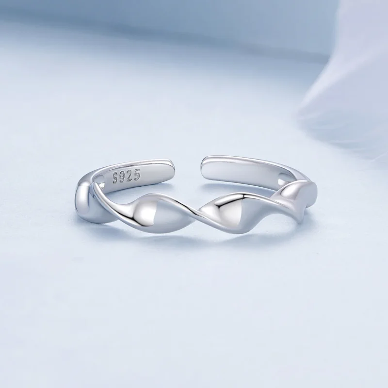 (immagine per) Anello in argento sterling intrecciato in stile Pandora - BSR468-E - Visualizza 3
