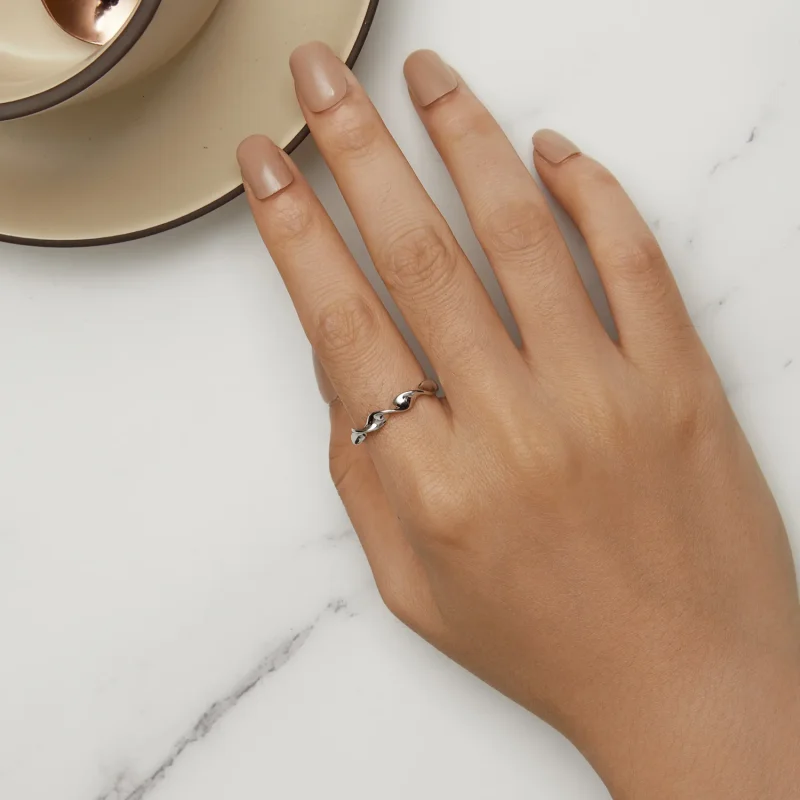 (immagine per) Anello in argento sterling intrecciato in stile Pandora - BSR468-E - Visualizza 5