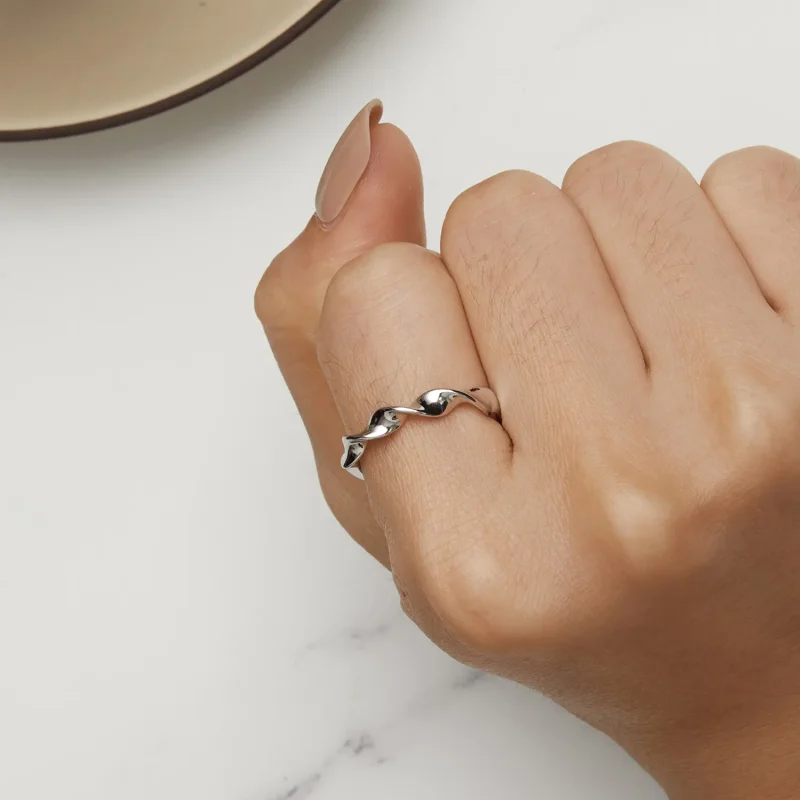 (immagine per) Anello in argento sterling intrecciato in stile Pandora - BSR468-E - Visualizza 6