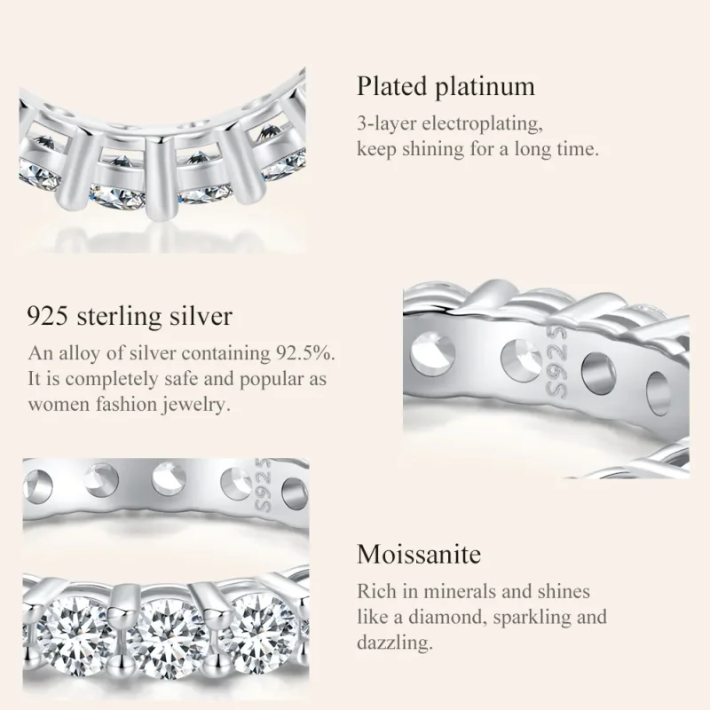 (immagine per) Anello in stile Pandora con brillante Moissanite (un certificato) - MSR020 - Visualizza 4