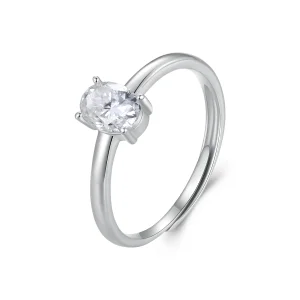 (immagine per) Anello in stile Pandora con Moissanite a forma di uovo da 1 carato (Un Certificato) - MSR039