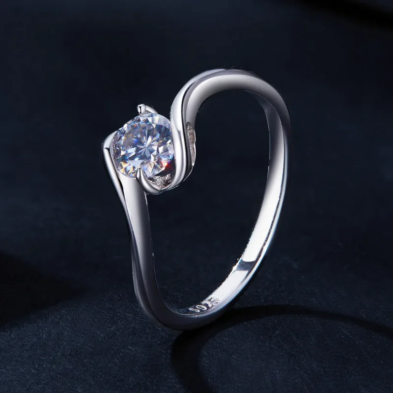 (immagine per) Anello in stile Pandora con Moissanite da 0.5 carati (un certificato) - MSR040 - Visualizza 2