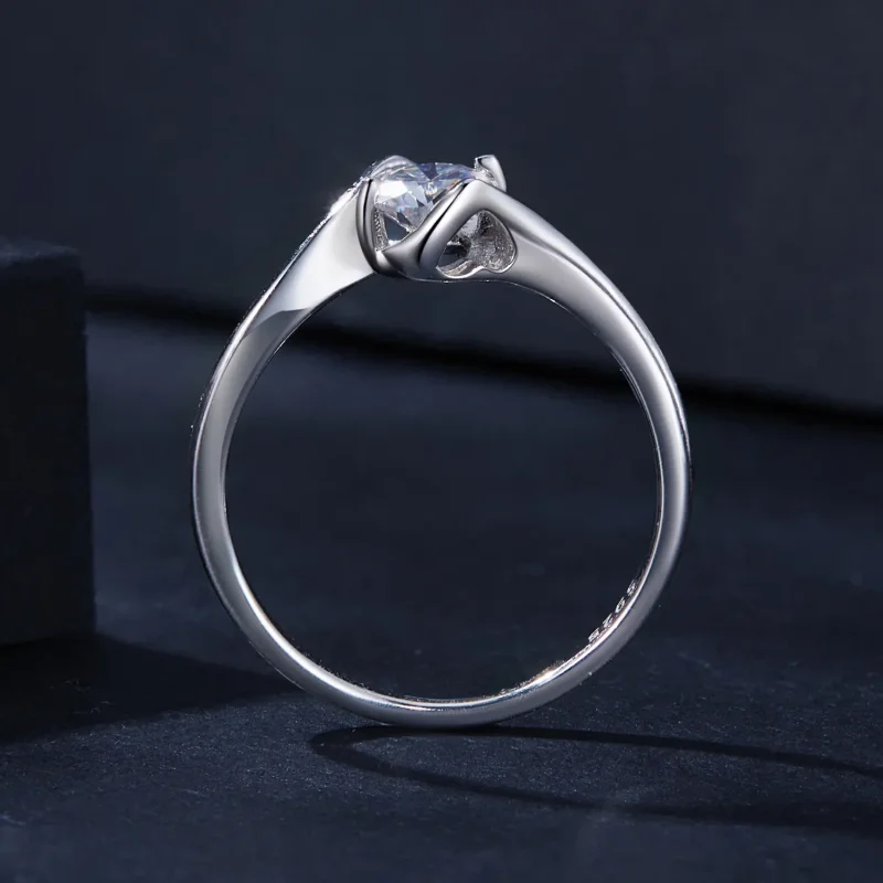 (immagine per) Anello in stile Pandora con Moissanite da 0.5 carati (un certificato) - MSR040 - Visualizza 3
