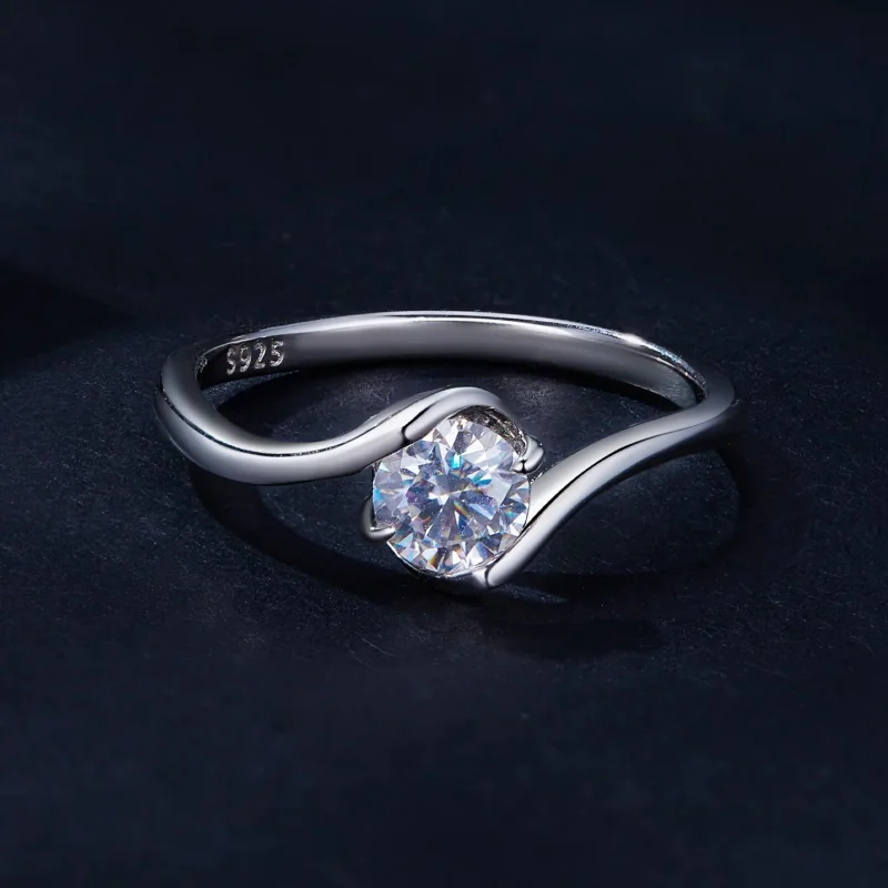 (immagine per) Anello in stile Pandora con Moissanite da 0.5 carati (un certificato) - MSR040 - Visualizza 4