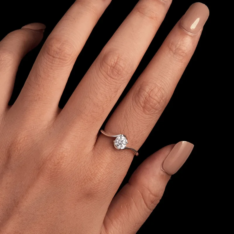 (immagine per) Anello in stile Pandora con Moissanite da 0.5 carati (un certificato) - MSR040 - Visualizza 5