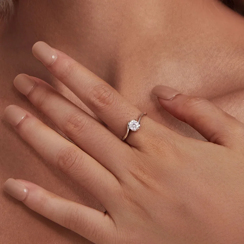 (immagine per) Anello in stile Pandora con Moissanite da 0.5 carati (un certificato) - MSR040 - Visualizza 6