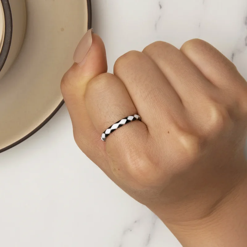 (immagine per) Anello in stile Pandora con motivo a diamante - SCR943 - Visualizza 6