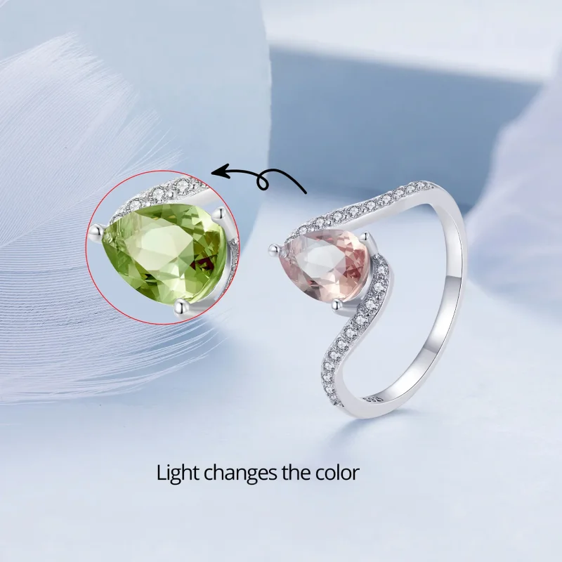 (immagine per) Anello in stile Pandora con pietra colorata a forma di pera - BSR480 - Visualizza 2