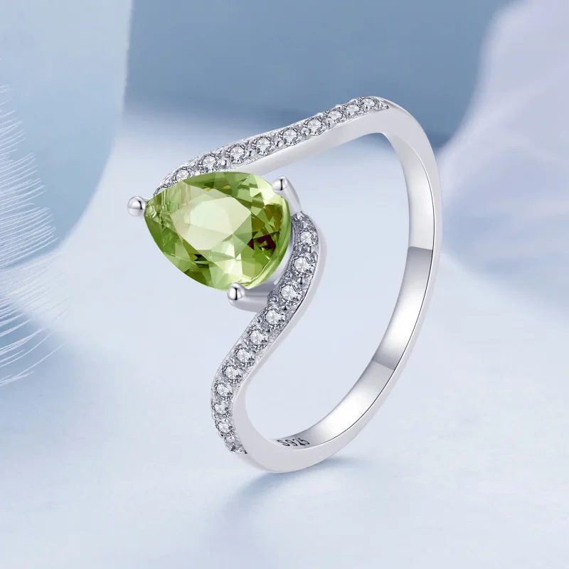 (immagine per) Anello in stile Pandora con pietra colorata a forma di pera - BSR480 - Visualizza 3