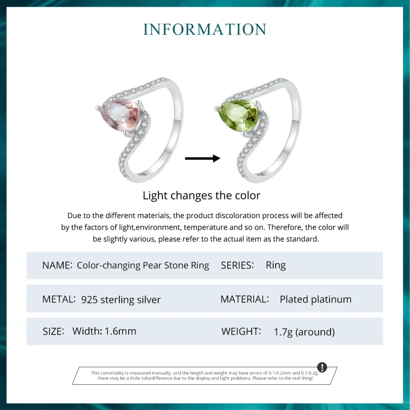 (immagine per) Anello in stile Pandora con pietra colorata a forma di pera - BSR480 - Visualizza 6