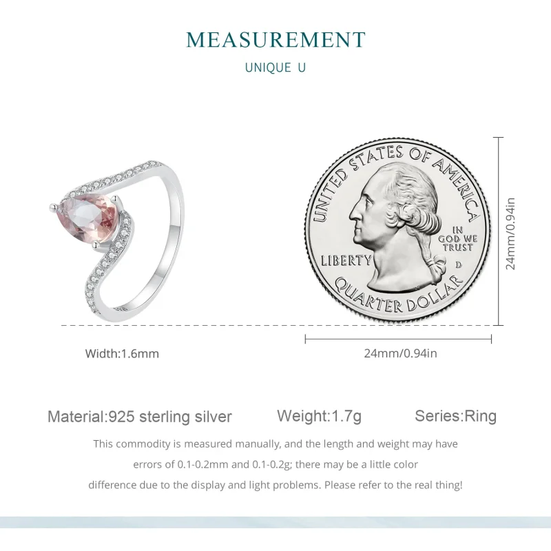 (immagine per) Anello in stile Pandora con pietra colorata a forma di pera - BSR480 - Visualizza 7