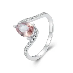 (immagine per) Anello in stile Pandora con pietra colorata a forma di pera - BSR480