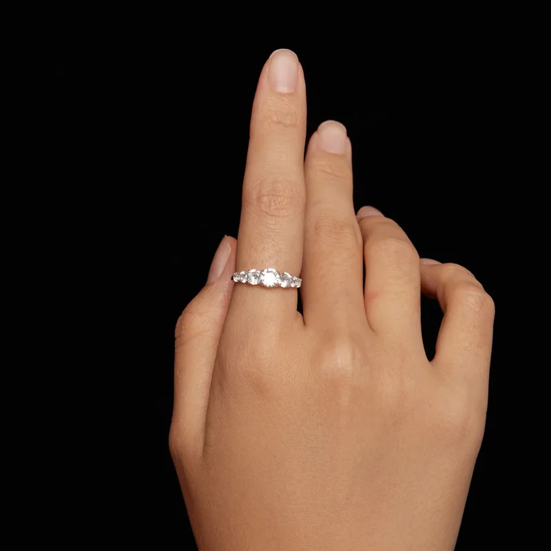 (immagine per) Anello Moissanite Pandora Style Shining (Un Certificato) - MSR037 - Visualizza 5