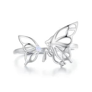 Anello Pandora stile farfalla elfica - BSR484-E (immagine per) Anello Pandora stile farfalla elfica - BSR484-E