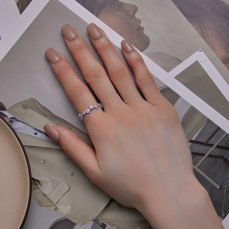 (immagine per) Anello Pandora Style con Fiore Viola e Zirconi Esclusivi - BSR359 - Visualizza 5
