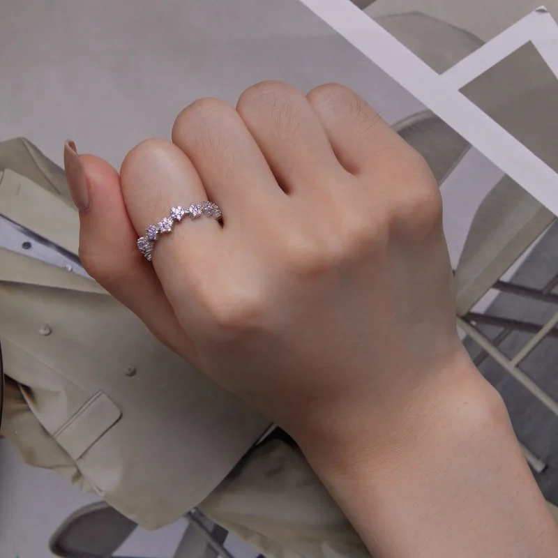 (immagine per) Anello Pandora Style con Fiore Viola e Zirconi Esclusivi - BSR359 - Visualizza 6