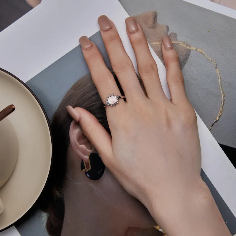 (immagine per) Anello Pandora Style con Opale a forma di Sole - BSR398 - Visualizza 5