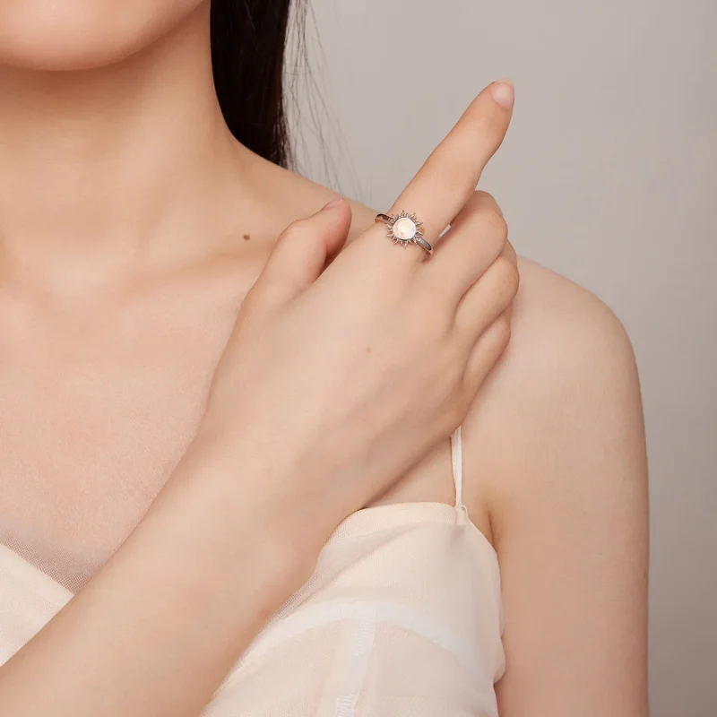 (immagine per) Anello Pandora Style con Opale a forma di Sole - BSR398 - Visualizza 6
