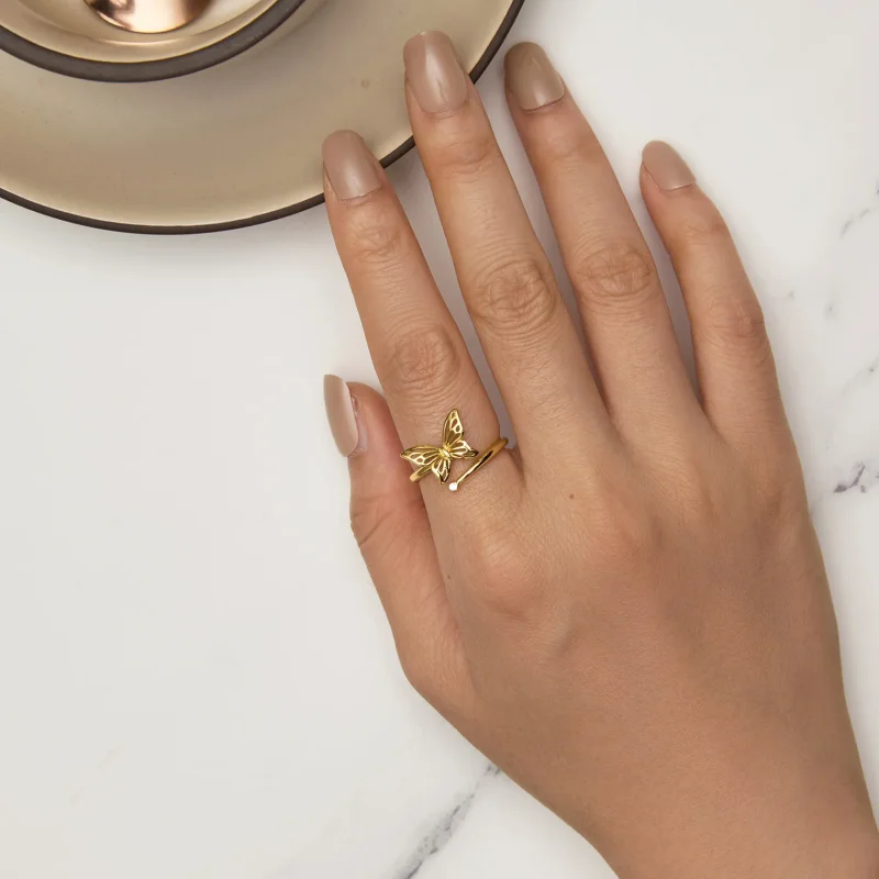 (immagine per) Anello Pandora Style Golden Butterfly Dream - SCR448-B - Visualizza 5
