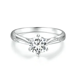 (immagine per) Anello semplice in stile Pandora con Moissanite (una certificazione) - MSR003