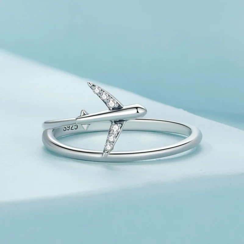 (immagine per) Anello stile Pandora a forma di aeroplano - SCR967 - Visualizza 3