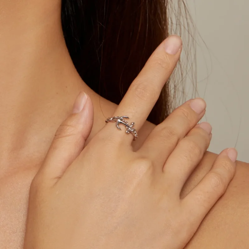 (immagine per) Anello stile Pandora con ancora - SCR949 - Visualizza 4