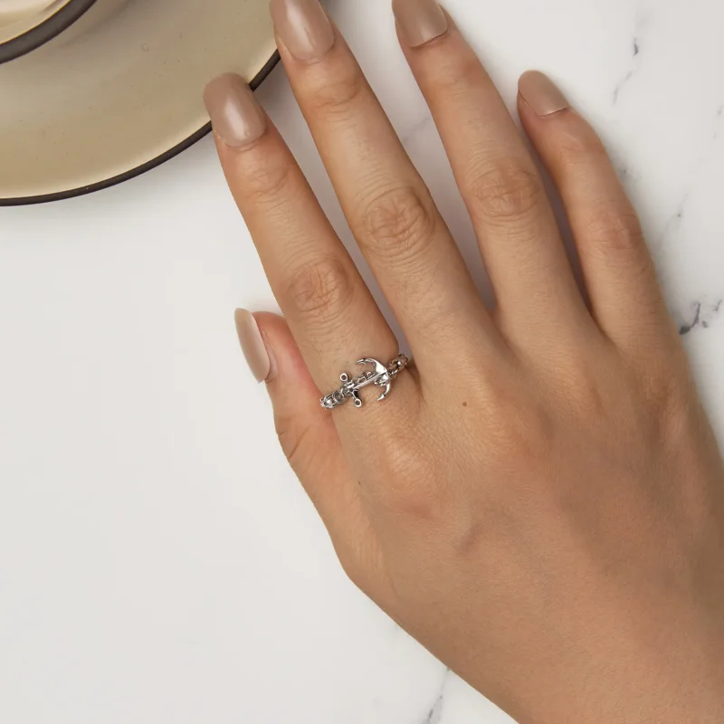 (immagine per) Anello stile Pandora con ancora - SCR949 - Visualizza 5