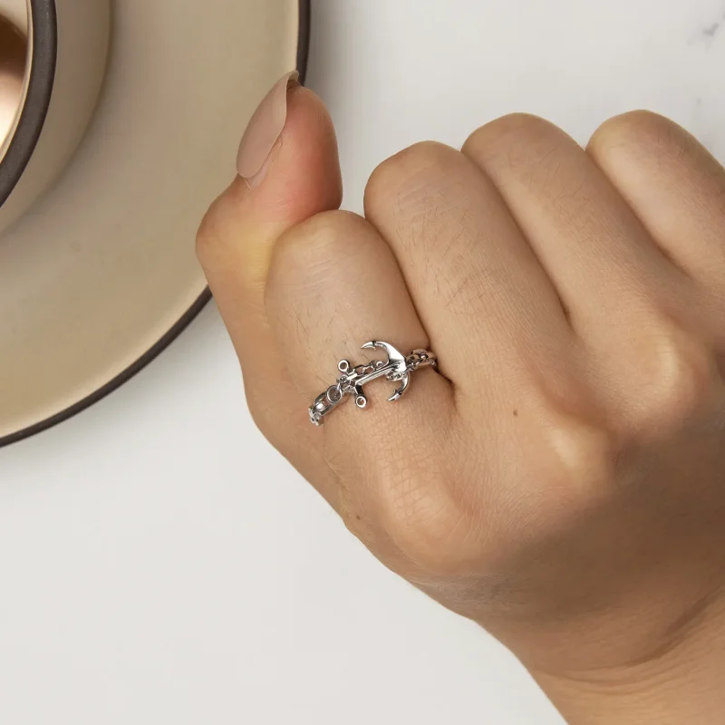 (immagine per) Anello stile Pandora con ancora - SCR949 - Visualizza 6