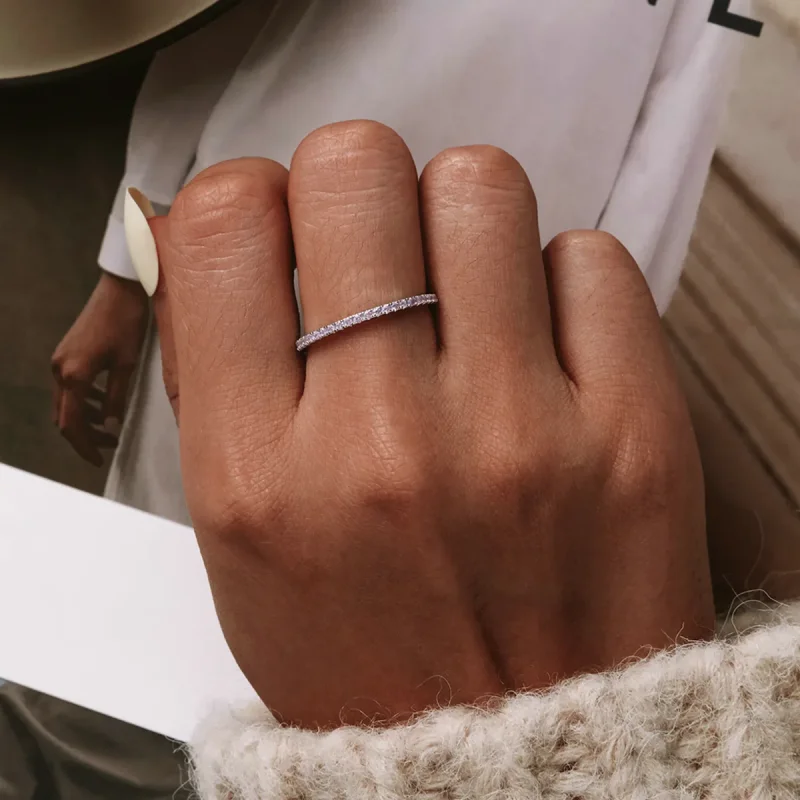 (immagine per) Anello stile Pandora con diamante rosa - SCR066-J - Visualizza 2
