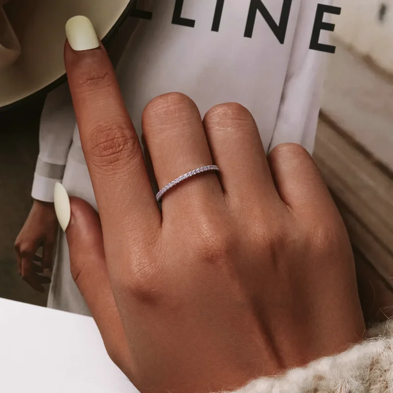(immagine per) Anello stile Pandora con diamante rosa - SCR066-J - Visualizza 3