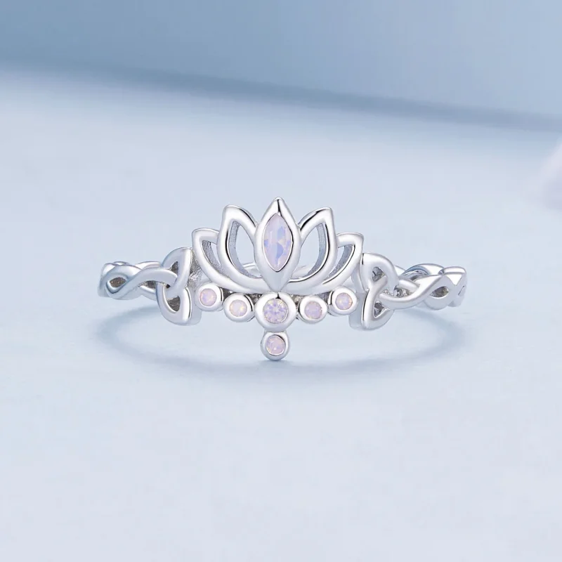 (immagine per) Anello stile Pandora con fiore di loto - BSR487 - Visualizza 3